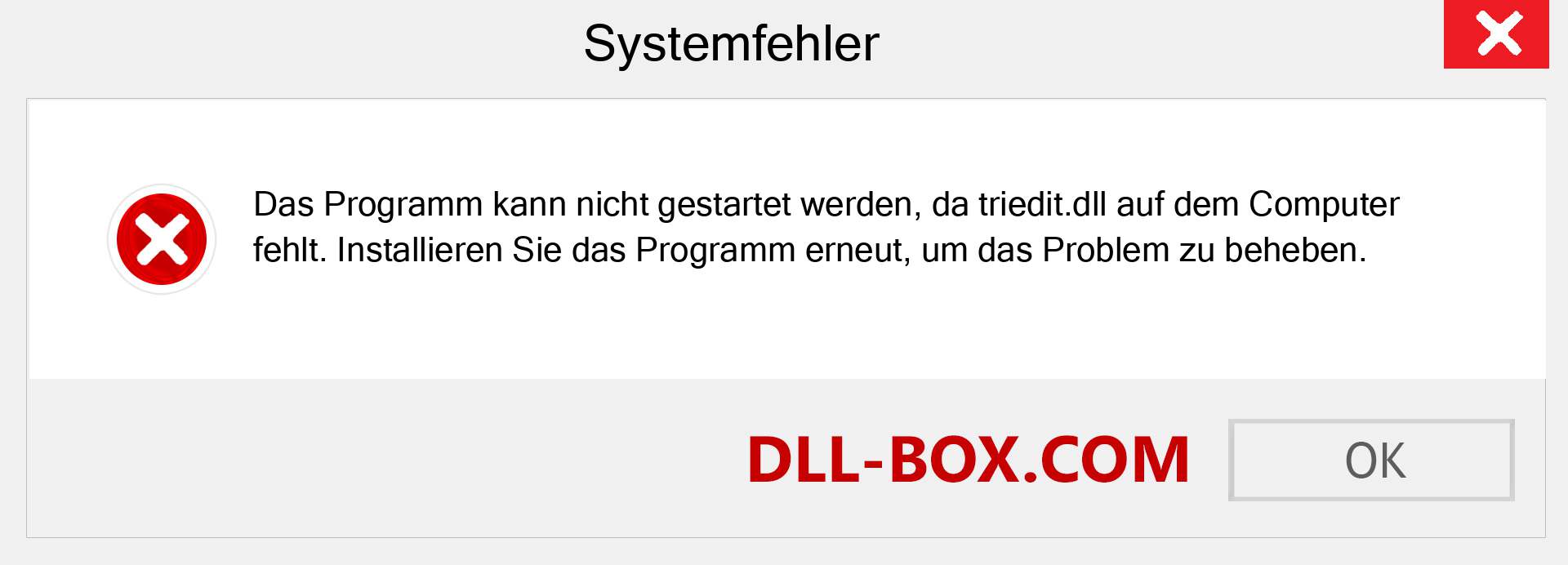 triedit.dll-Datei fehlt?. Download für Windows 7, 8, 10 - Fix triedit dll Missing Error unter Windows, Fotos, Bildern