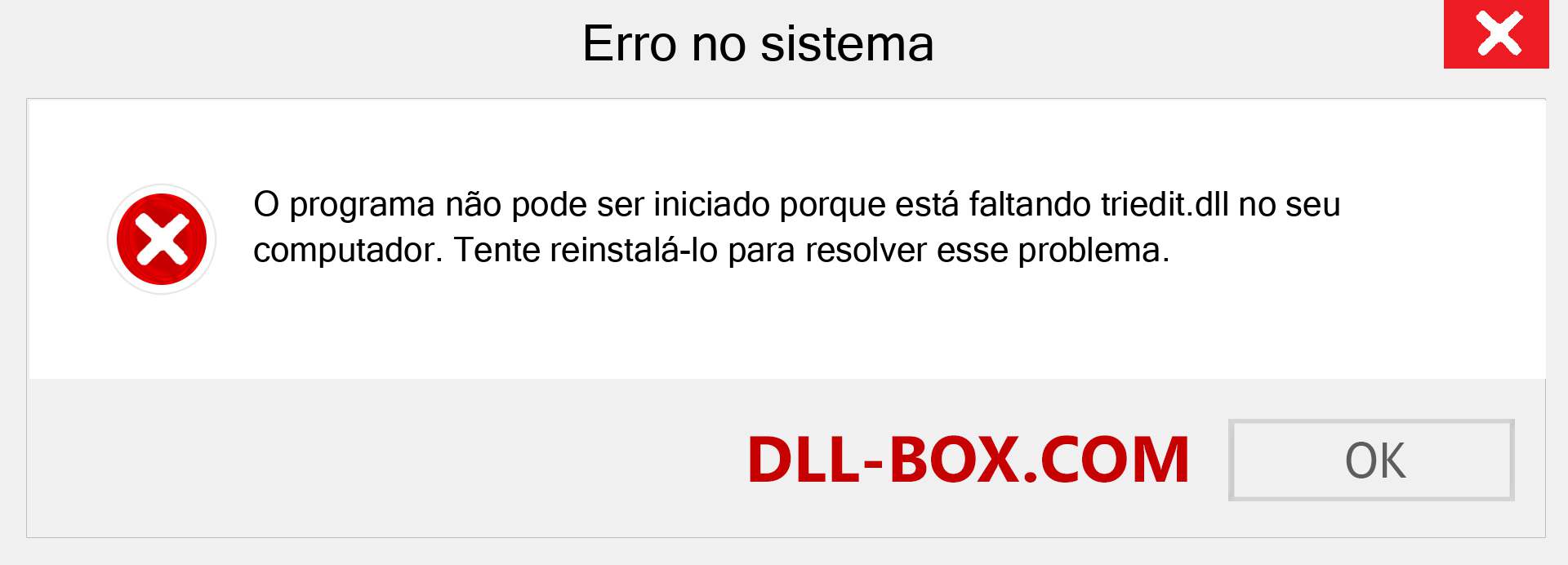 Arquivo triedit.dll ausente ?. Download para Windows 7, 8, 10 - Correção de erro ausente triedit dll no Windows, fotos, imagens